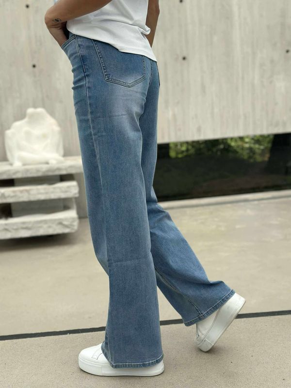 Pepper Jeans Wide Leg High Waist Mellom Lys Vask