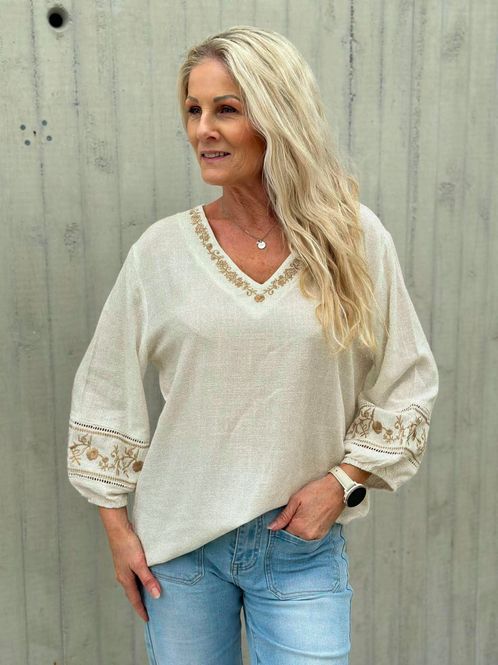 Hovedbilde Ida Bluse Lang Erm Beige