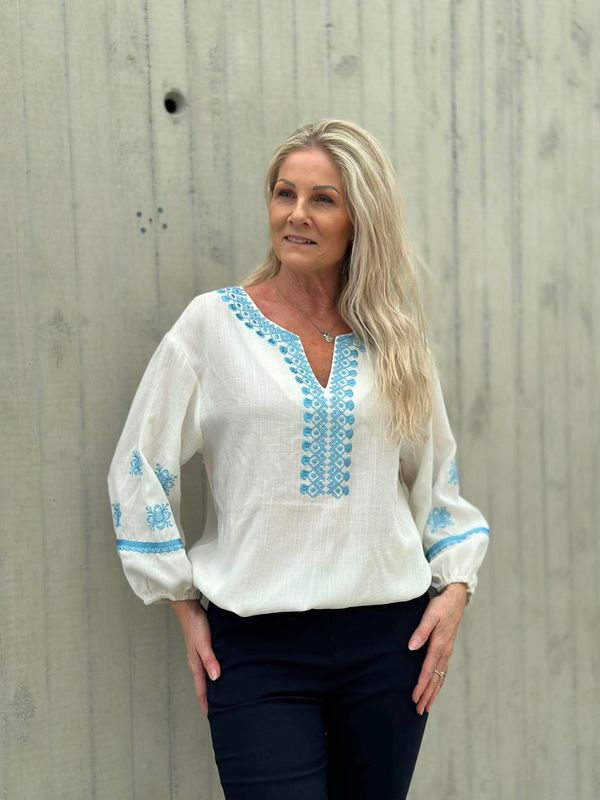 Linora Bluse Lys Blå
