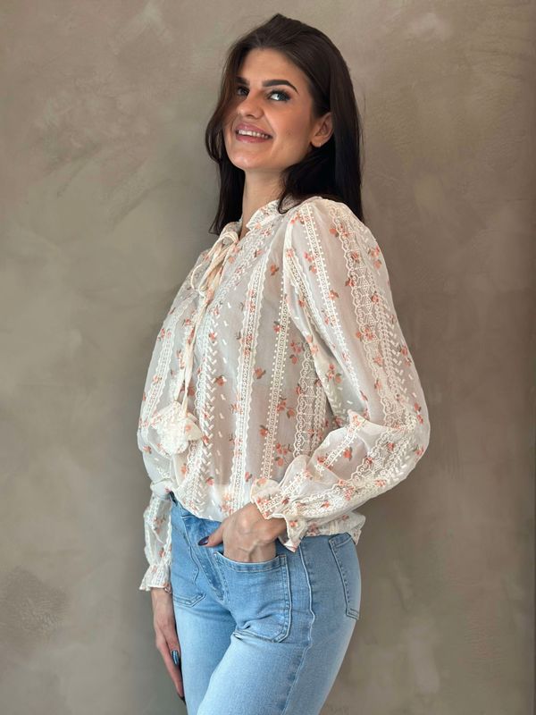 Hermine Bluse Orange Blomster