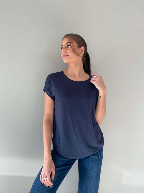 Hovedbilde Pepper Basic T-Skjorte Rund Hals Marine Blå