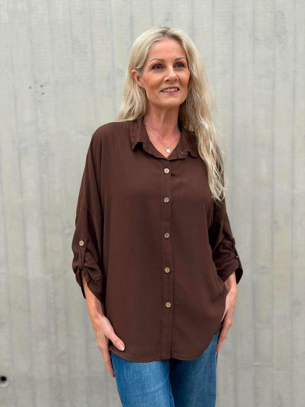 Vera Viskose Bluse Brun