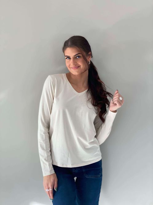 Hovedbilde Pepper Basic Longsleeve V-Hals Beige