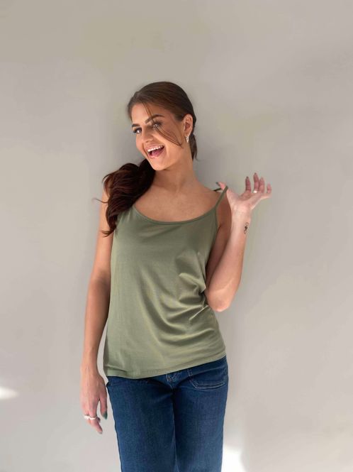 Hovedbilde Pepper Basic Singlet Khaki Grønn