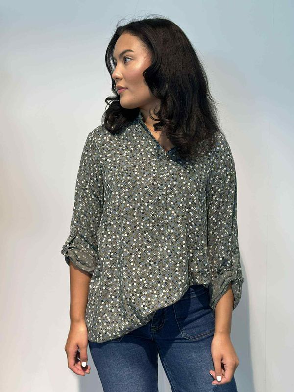 Aria Skjortebluse Khaki Grønn
