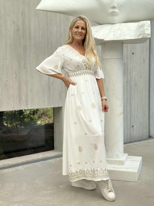 Hovedbilde Sally Kjole Hvit/Beige