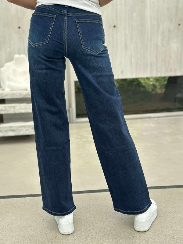 Pepper Jeans Wide Leg High Waist Mørk Vask