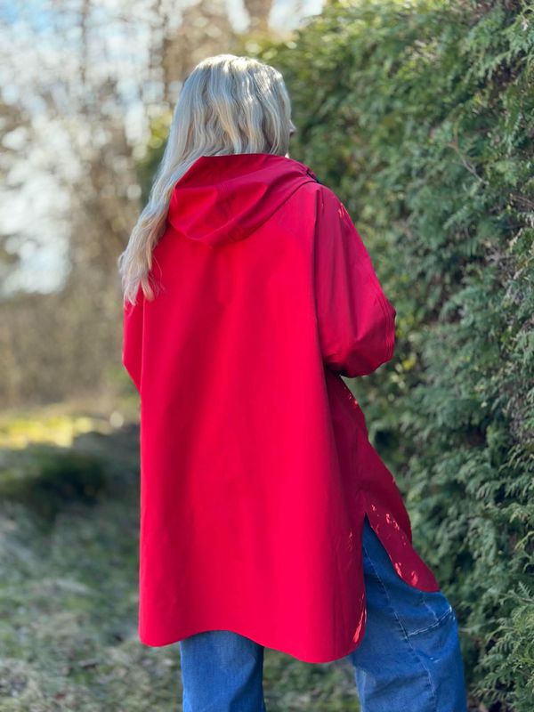 Regnponcho Rød
