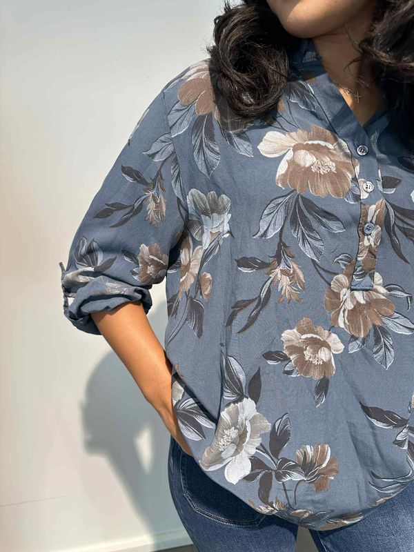 Thalia Skjortebluse Jeans Blå