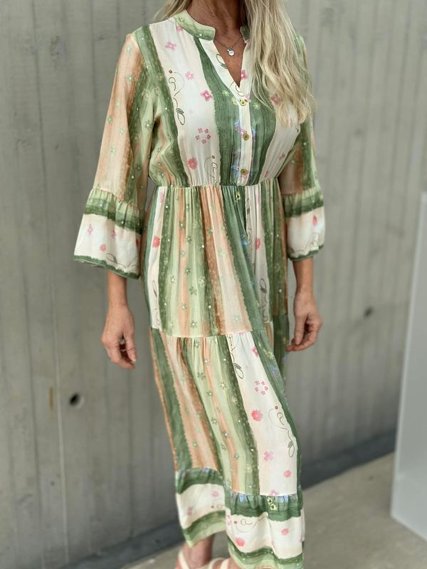 Amina Kjole Khaki Grønn