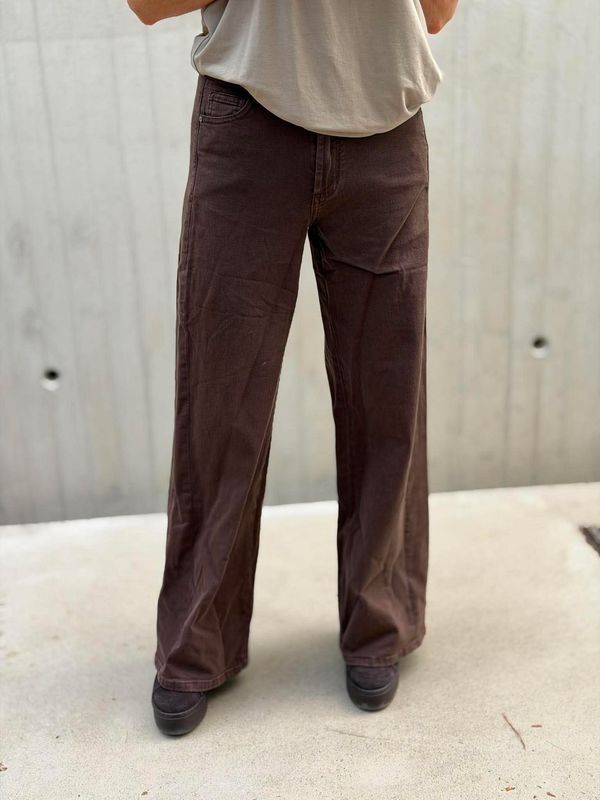 3D Jeans Wide Leg Brun