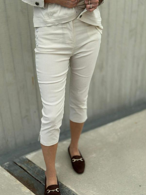 Faustina Capribukse Striper Beige