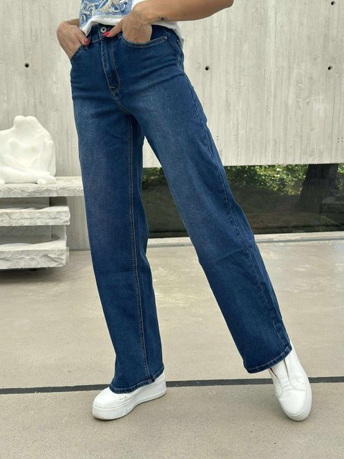 Hovedbilde Pepper Jeans Wide Leg High Waist Mellom Mørk Vask