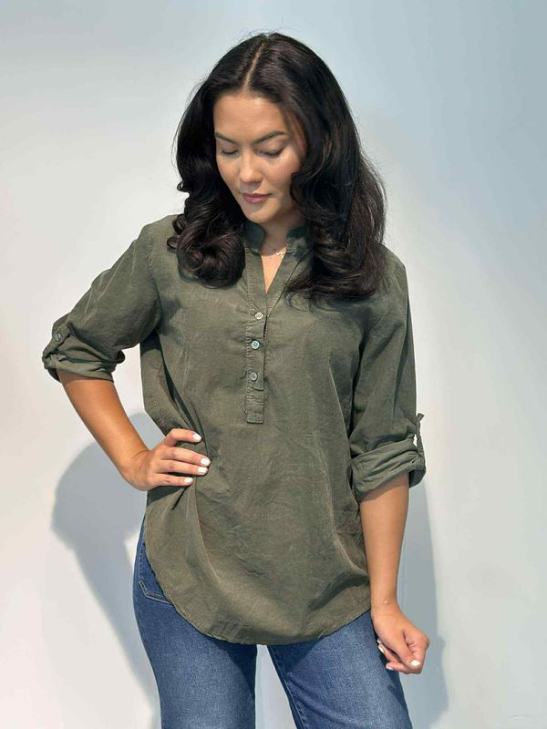 Cord Skjortebluse Khaki Grønn