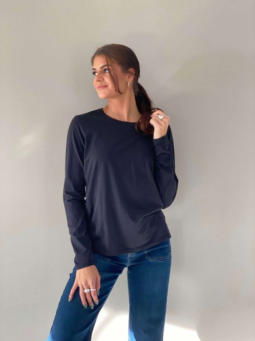 Hovedbilde Pepper Basic Longsleeve Rund Hals Sort