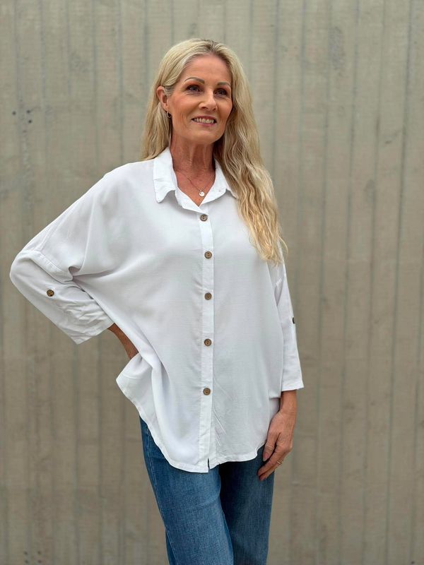Vera Viskose Bluse Hvit