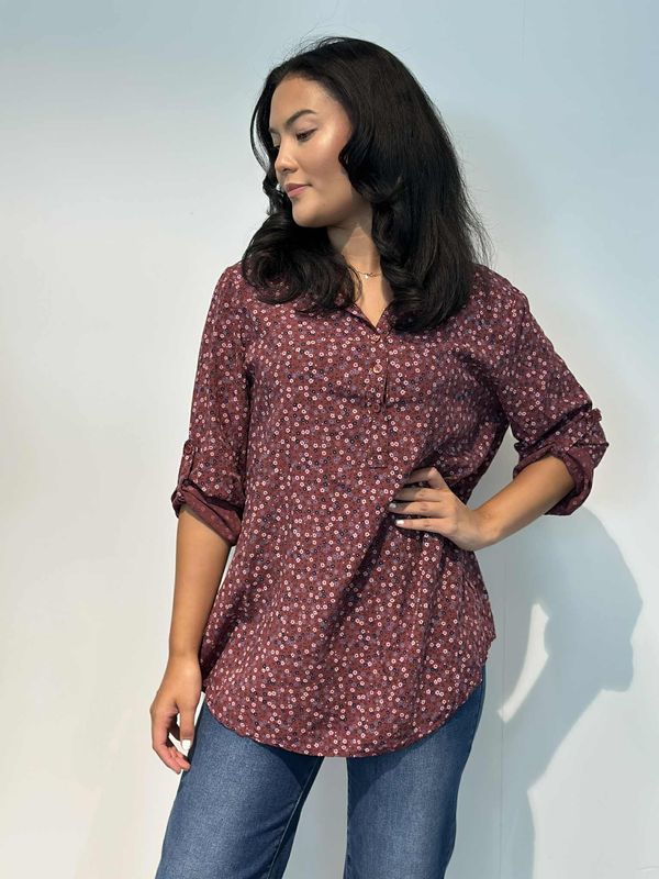 Aria Skjortebluse Vinrød