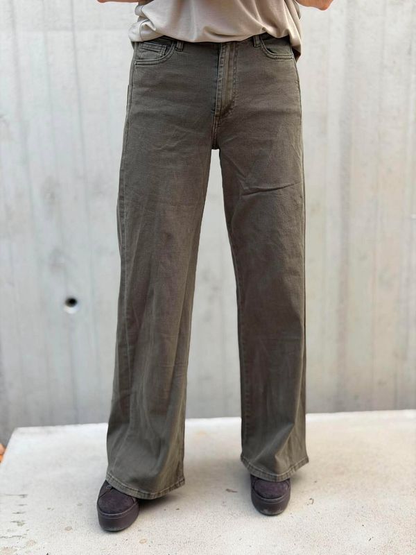 3D Jeans Wide Leg Grønn
